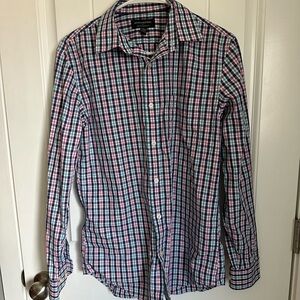 Banana Republic Tailored Slim Button-Down Shirt 14.5 | Plaid Check Non-Iron